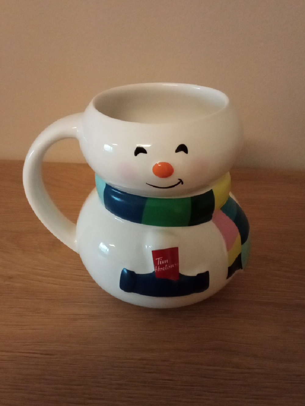 Tim Hortons Holliday Collection White Snowman Mug with Multicolor Scarf 2023